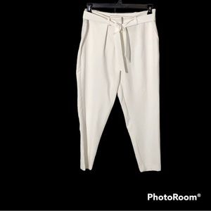 Winter White Nanette Lepore Women's Pull-On Stretch Pant with belt